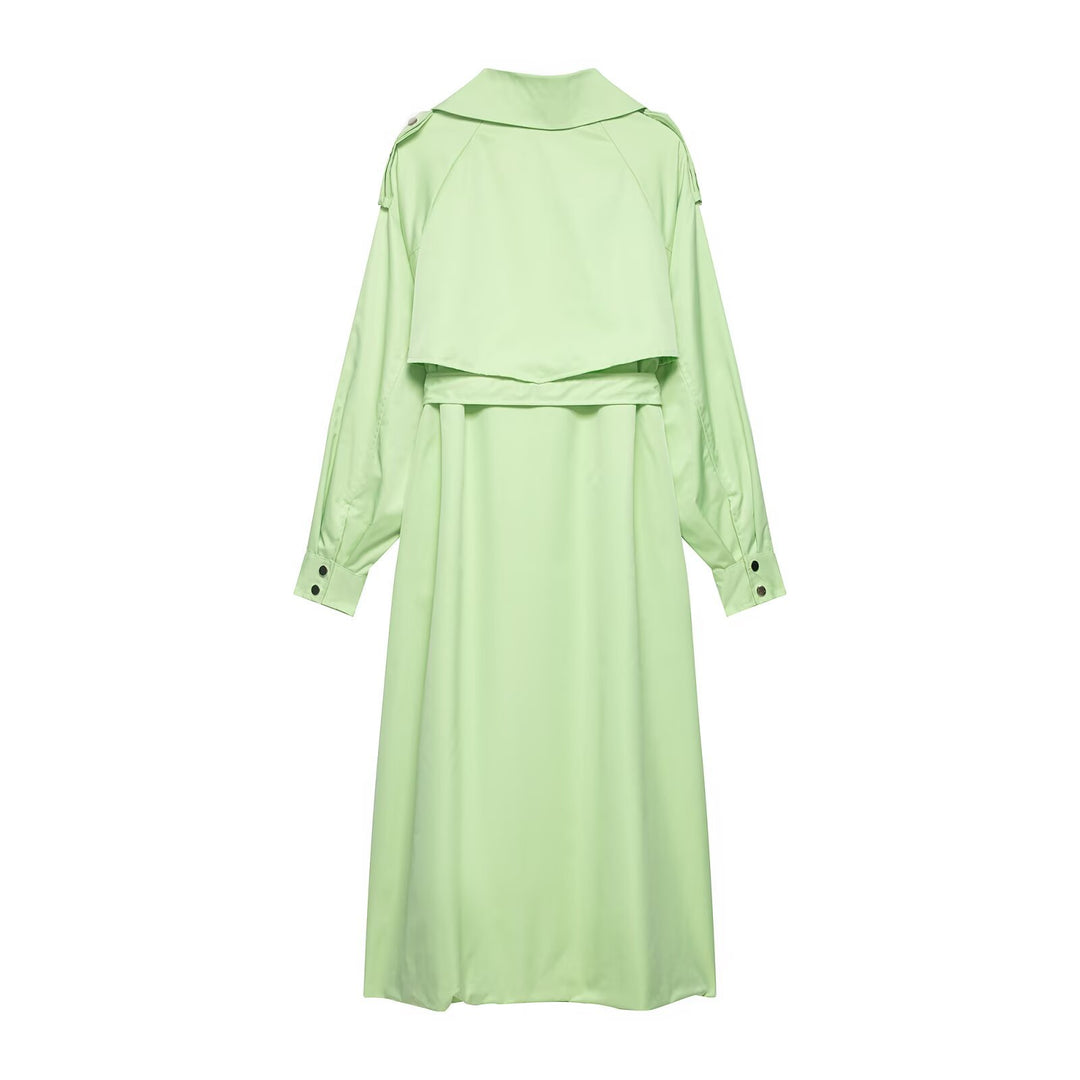 Damen Trenchcoat mit Taillengürtel, Schulterklappen und weitem Wasserfall-Revers Echo Archiv