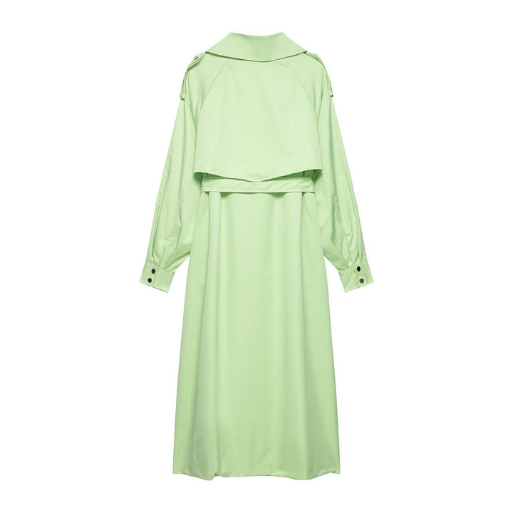 Damen Trenchcoat mit Taillengürtel, Schulterklappen und weitem Wasserfall-Revers Echo Archiv