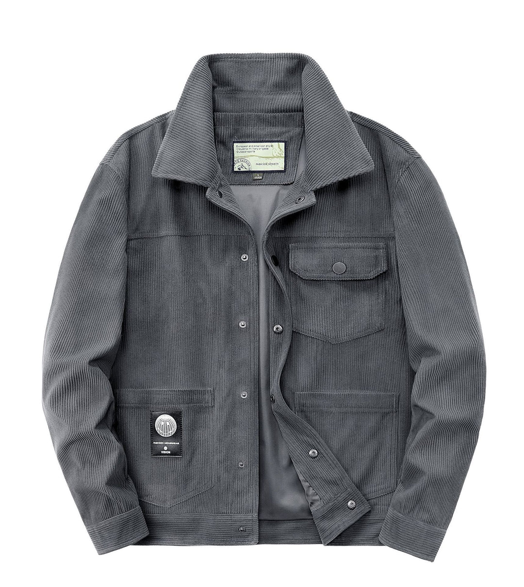 Herren Lässige Cordjacke mit Praktischen Taschen Echo Archiv