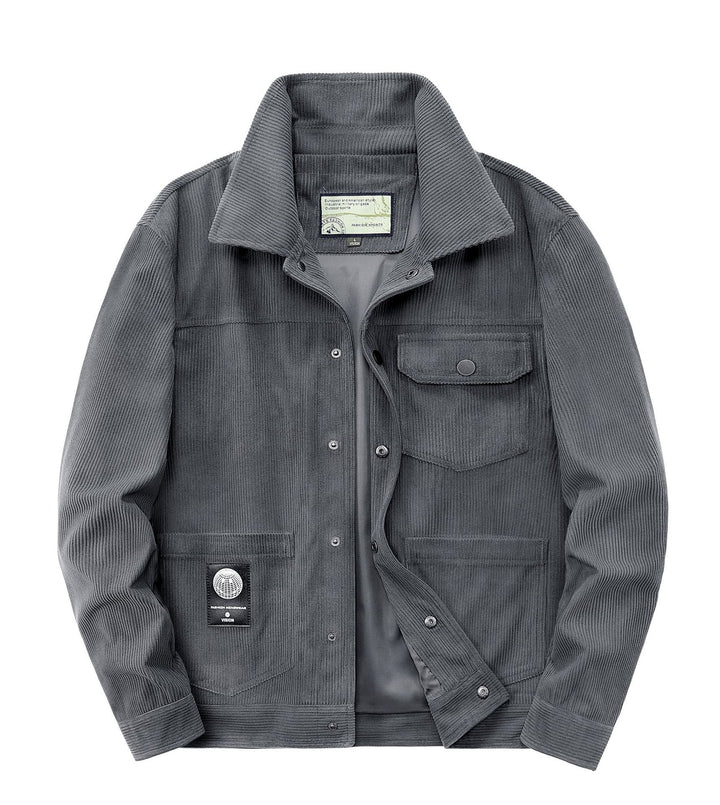 Herren Lässige Cordjacke mit Praktischen Taschen Echo Archiv