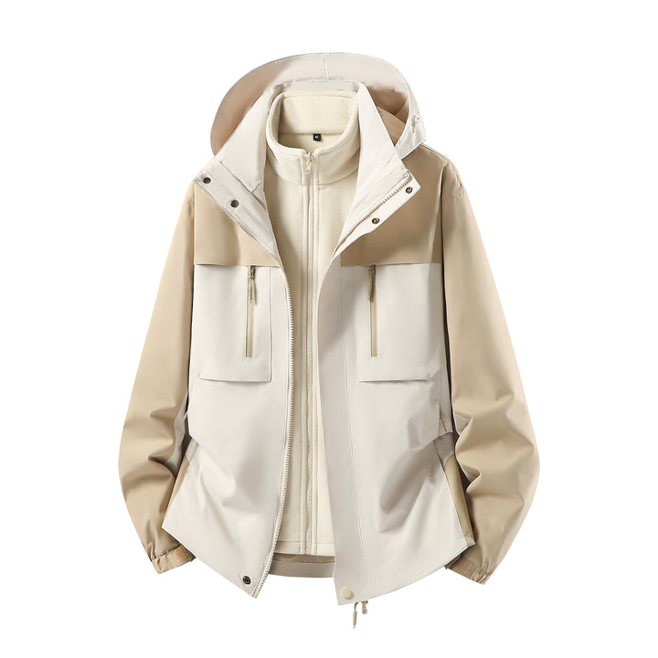 Herren Zweiteiliger Softshell-Parka mit herausnehmbarer Fleece-Innenjacke und Kapuze Echoarchiv
