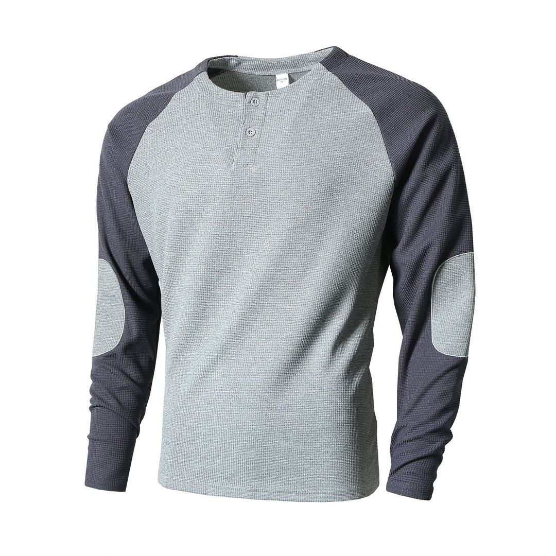 Herren Langarmshirt mit gerafften Schultern und stylischem Kontrastdesign Echoarchiv