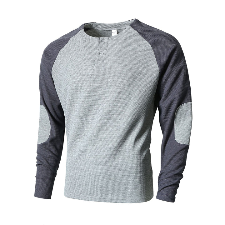 Herren Langarmshirt mit gerafften Schultern und stylischem Kontrastdesign Echoarchiv