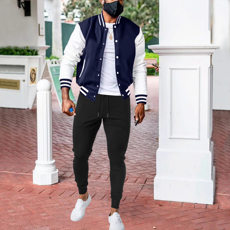 Herren Sportliche Collegejacke mit modernen Kontrastelementen Echoarchiv