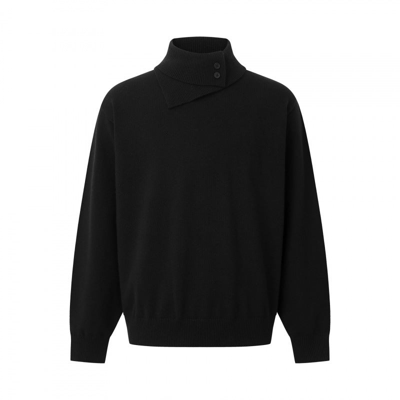 Unisex Boxy-Troyer mit asymmetrischem Schlauchkragen und Druckknopfleiste Echo Archiv