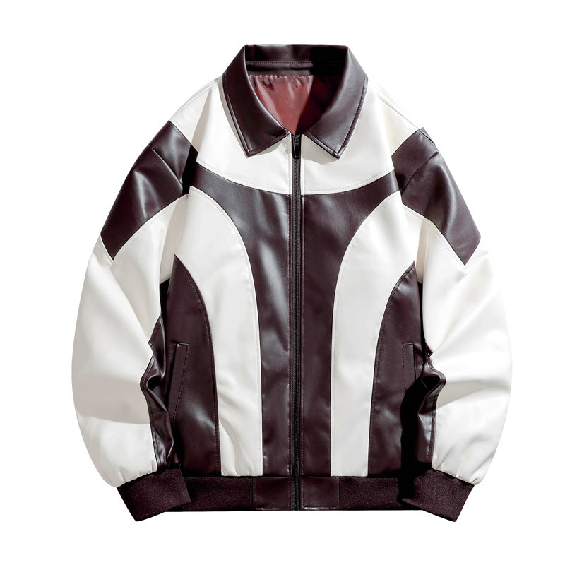 Herren Kunstlederjacke im sportlichen Design mit innovativen Farbakzenten Echoarchiv