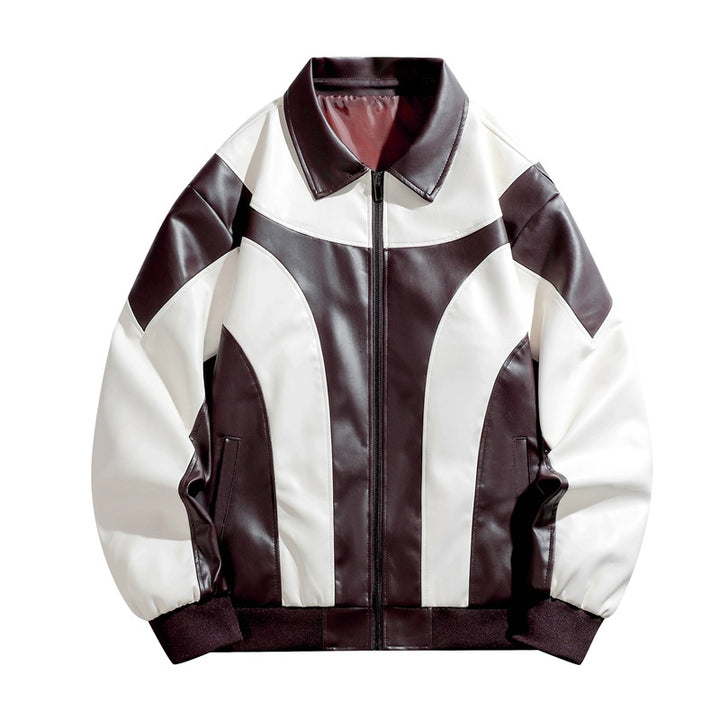 Herren Kunstlederjacke im sportlichen Design mit innovativen Farbakzenten Echoarchiv