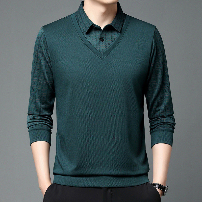 Herren elegantes Poloshirt mit strukturiertem Kragen und innovativer Knopfleiste Echoarchiv
