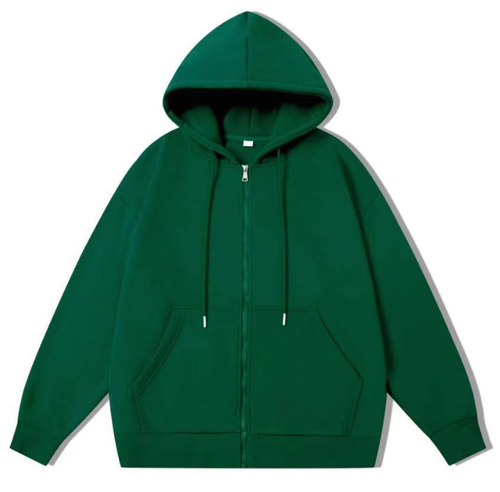 Unisex oversized Kapuzenjacke mit ausladendem Schulterschnitt, durchgehendem Reißverschluss und French-Terry Echo Archiv