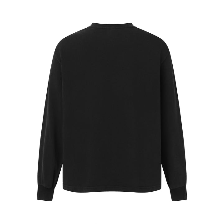 Unisex Minimalistisches Heavyweight Rundhals-Sweatshirt mit verstärktem Kragen und verlängertem Rückensaum Echoarchiv