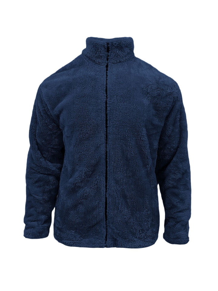 Herren kuschelige Fleecejacke mit hohem Kragen und praktischen Taschen Echoarchiv