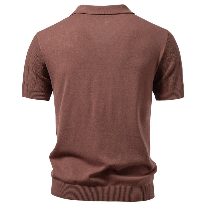 Herren nan Kurzarm Strickcardigan mit Reverskragen und feinem Strukturstrick Echo Archiv
