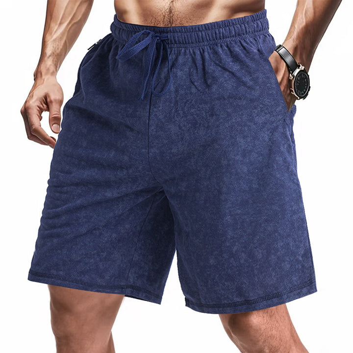 Herren nan locker geschnittene Frottee-Shorts mit elastischem Bund Kordelzug und seitlichen Eingrifftaschen Echo Archiv
