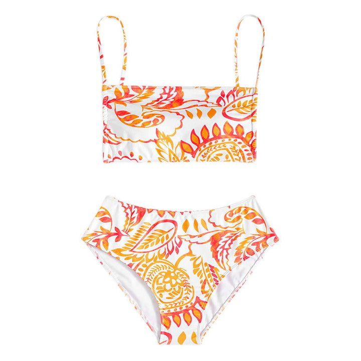 Damen Triangel-Bikini mit fröhlichem Blumenmuster und eleganten Rüschendetails Echo Archiv