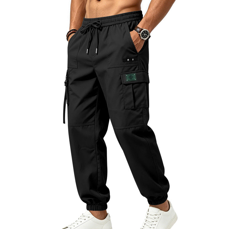Herren Cargo-Jogginghose mit Kordelzug elastischen Bündchen und Multifach-Taschen – Bravaro