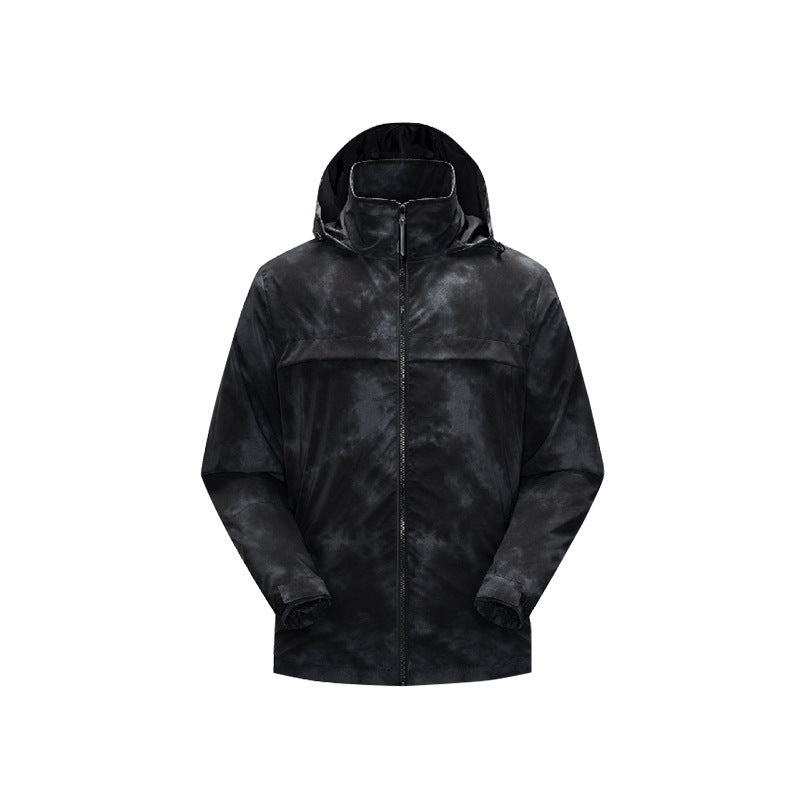 Herren Leichte wasserfeste Outdoorjacke mit verstellbarer Kapuze, getapten Nähten und Frontreißverschluss Echo Archiv
