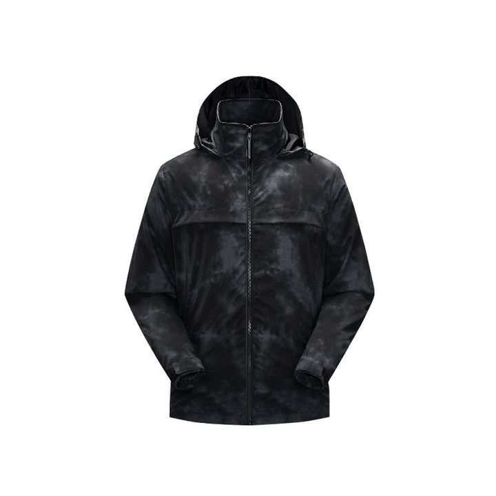 Herren Leichte wasserfeste Outdoorjacke mit verstellbarer Kapuze, getapten Nähten und Frontreißverschluss Echo Archiv