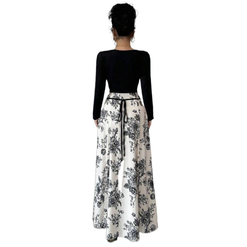 Damen Maxirock mit floralem Design und elastischer Taille Echo Archiv
