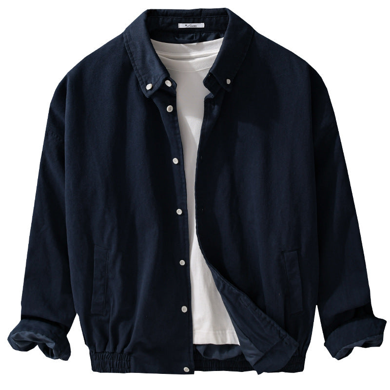 Herren Leichte Baumwoll-Utility-Jacke mit Knopfleiste und elastischem Saum Echoarchiv