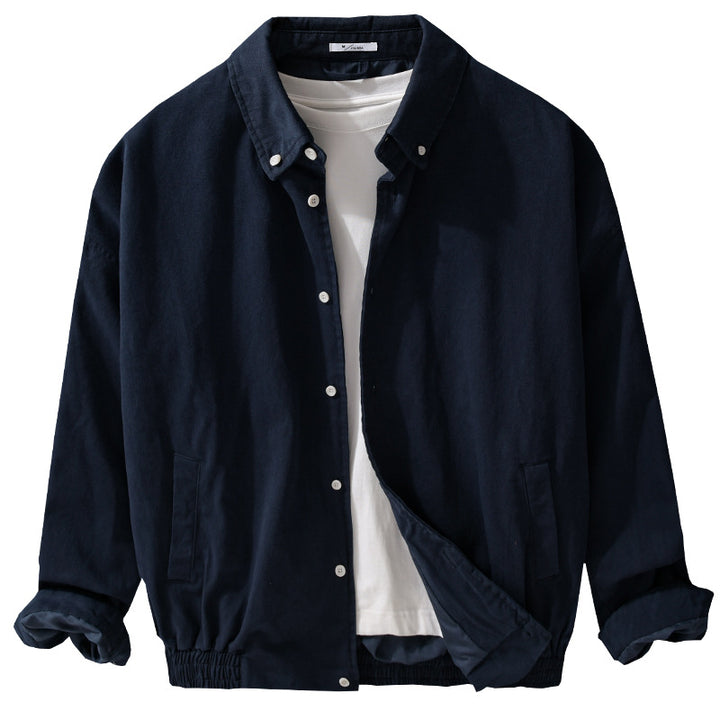 Herren Leichte Baumwoll-Utility-Jacke mit Knopfleiste und elastischem Saum Echoarchiv