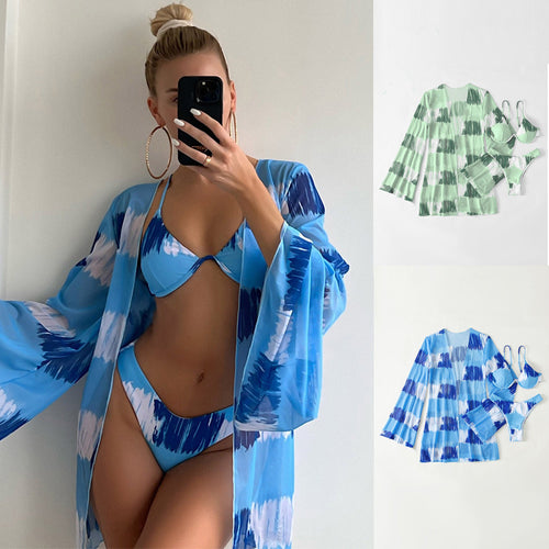 Damen Triangel-Bikini mit transparentem Kimono Echo Archiv