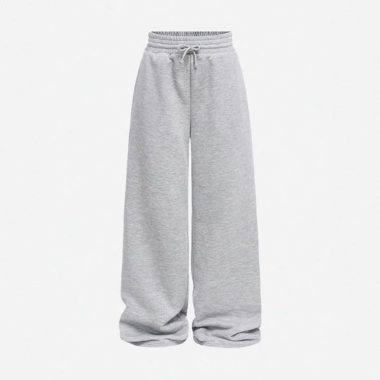 Unisex locker fallende Loungehose mit elastischem Kordelbund, Eingrifftaschen und geradem Bein – Marzano