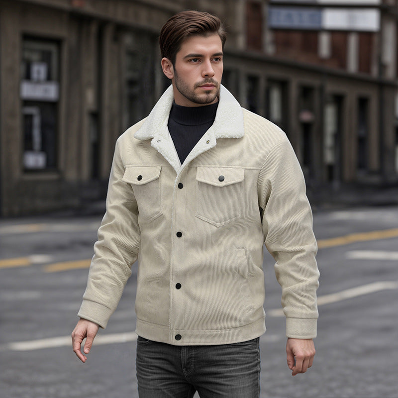 Herren modische Oberjacke mit warmem Innenfutter und praktischen Taschen Echoarchiv