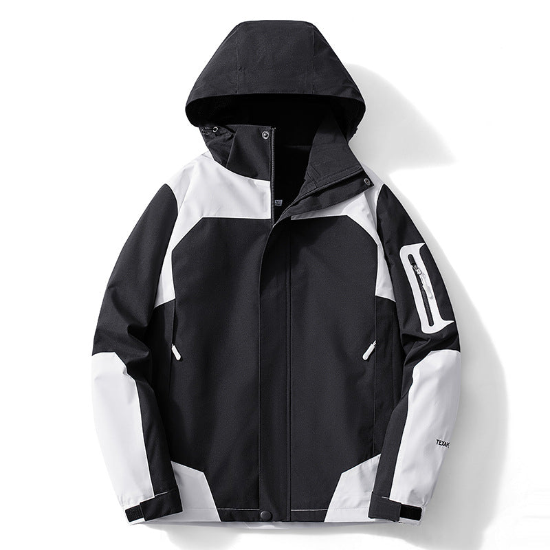 Herren technische Softshell-Kapuzenjacke mit Kontrastpaneelen und Reißverschluss-Ärmeltasche Echo Archiv
