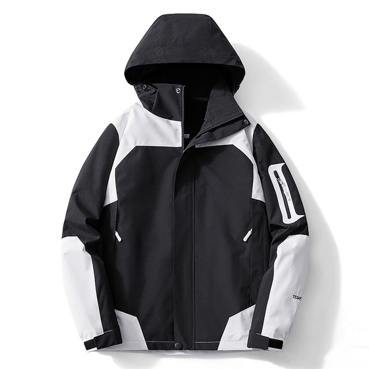 Herren technische Softshell-Kapuzenjacke mit Kontrastpaneelen und Reißverschluss-Ärmeltasche Echo Archiv