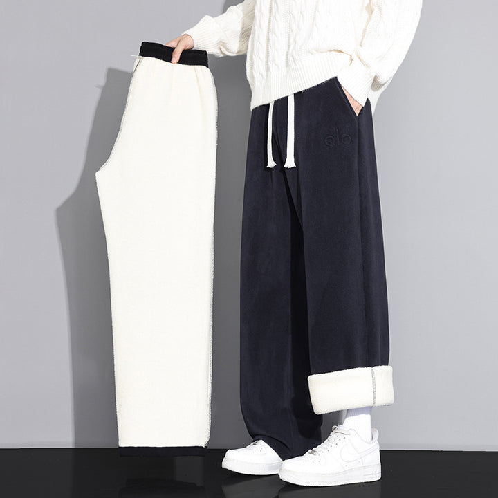 Damen Flauschige Relaxed Fit Freizeithose