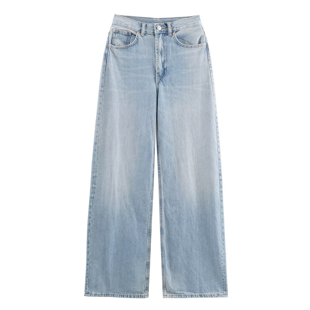 Damen Jeans mit hohem Bund und weitem Bein Echoarchiv