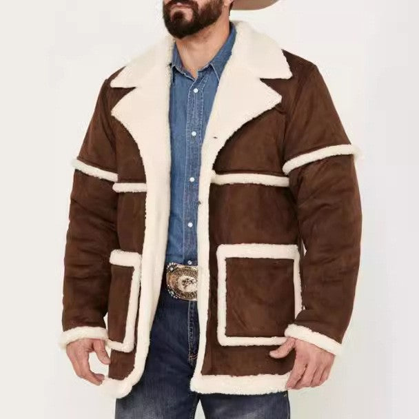 Herren elegante Outdoor-Jacke mit luxuriösem Lammfell-Futter Echoarchiv