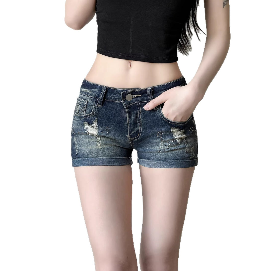 Damen Jeans-Shorts mit funkelnden Akzenten und modischem Design Echo Archiv