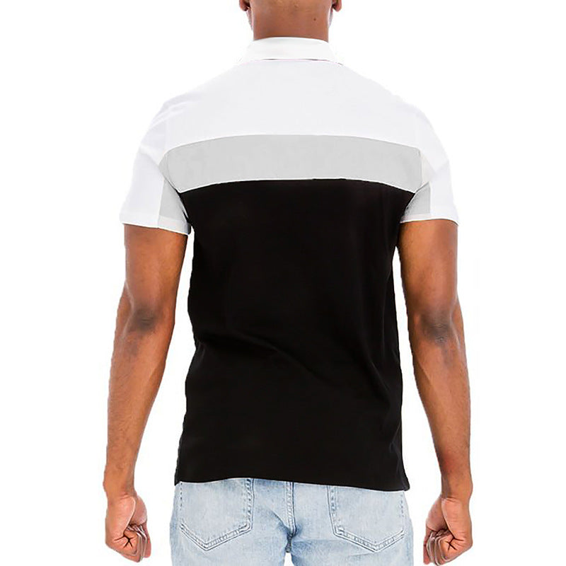 Herren Polo-Shirt mit modernen Farbblockelementen Echoarchiv