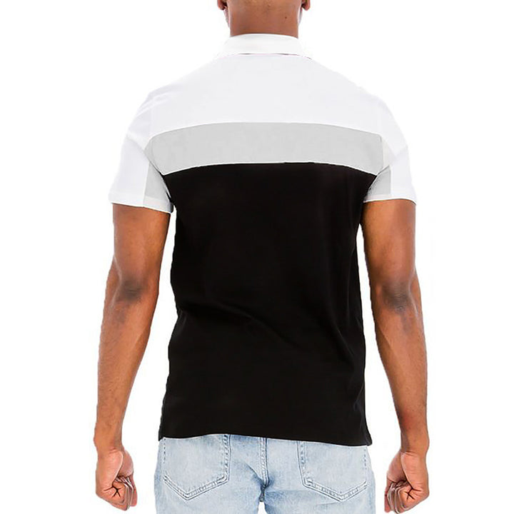 Herren Polo-Shirt mit modernen Farbblockelementen Echoarchiv