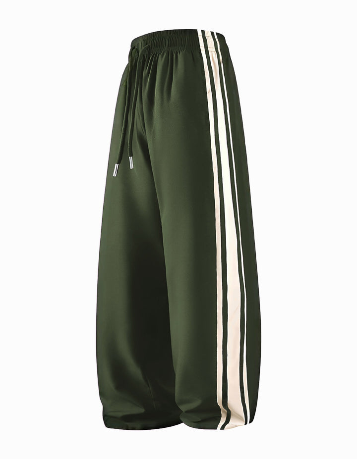Damen Weite Trackpants mit Tunnelzugbund und seitlichen Kontraststreifen Echo Archiv