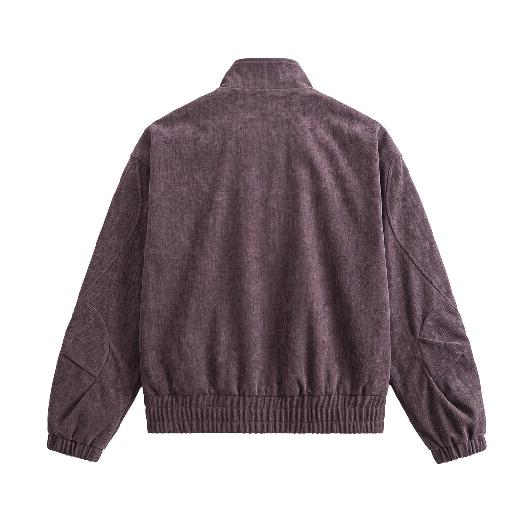 Unisex Boxy‑Bomberjacke aus strukturiertem Denim‑Optik mit hohem Stehkragen Echoarchiv