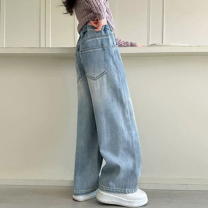 Damen weite High-Waist Jeans mit schmalem Bund Echo Archiv
