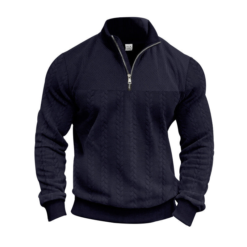 Herren Strickpullover mit Stehkragen und Reißverschluss Echoarchiv