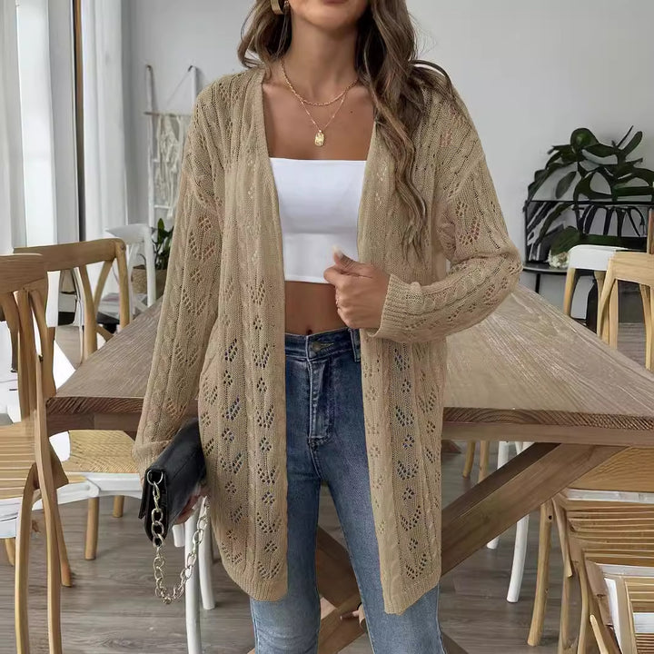 Damen luftiger Strickcardigan mit filigranem Lochmuster Echo Archiv