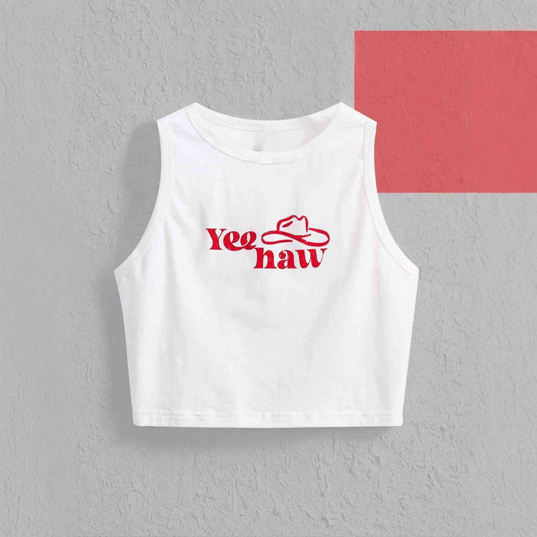 Damen Crop-Top mit originellem Cowboy-Motiv und coolem Schriftzug Echo Archiv