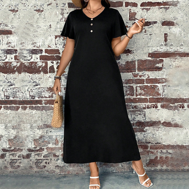 Damen lässiges Maxikleid mit Knopfdetails und elegantem Schnitt Echo Archiv