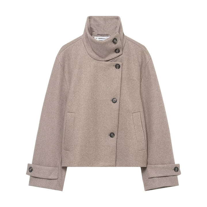 Damen Kurzjacke aus Wollmix mit hohem Stehkragen Echo Archiv