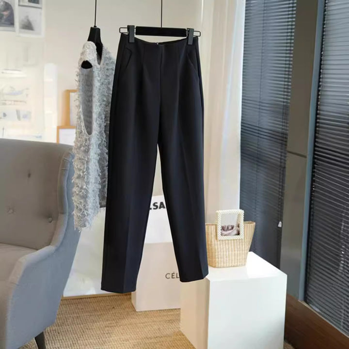 Damen Elegante Hoch taillierte Stoffhose Echoarchiv