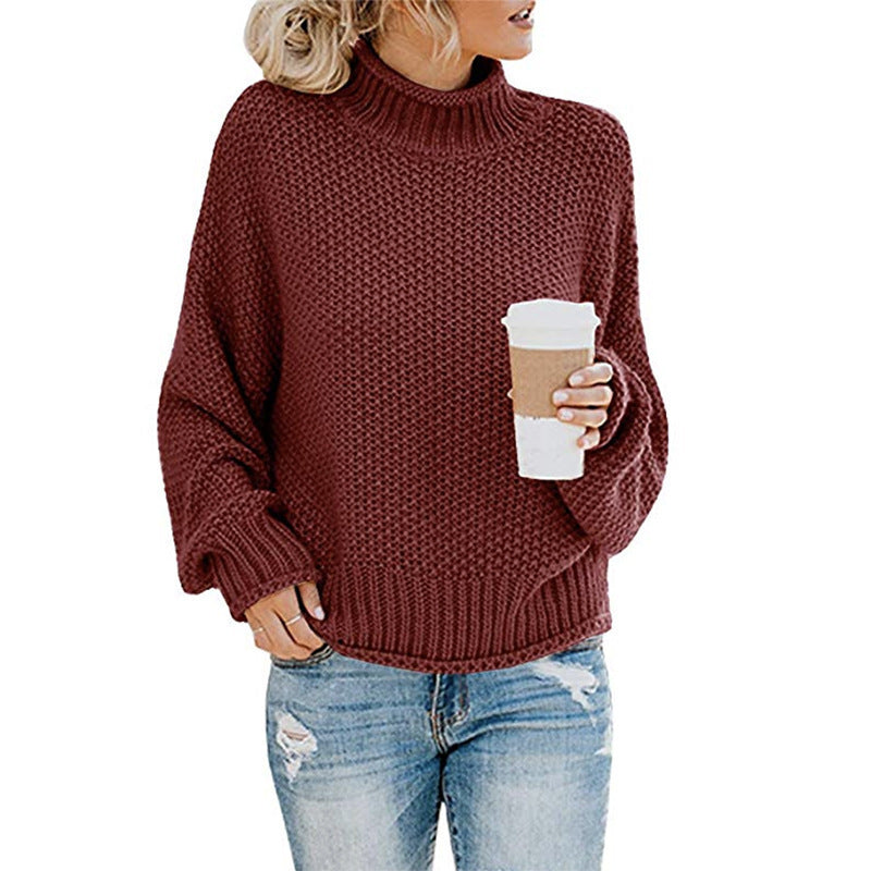 Damen nan grobstrick Rollkragenpullover mit Oversize-Schnitt und Blockstreifen-Optik Echo Archiv