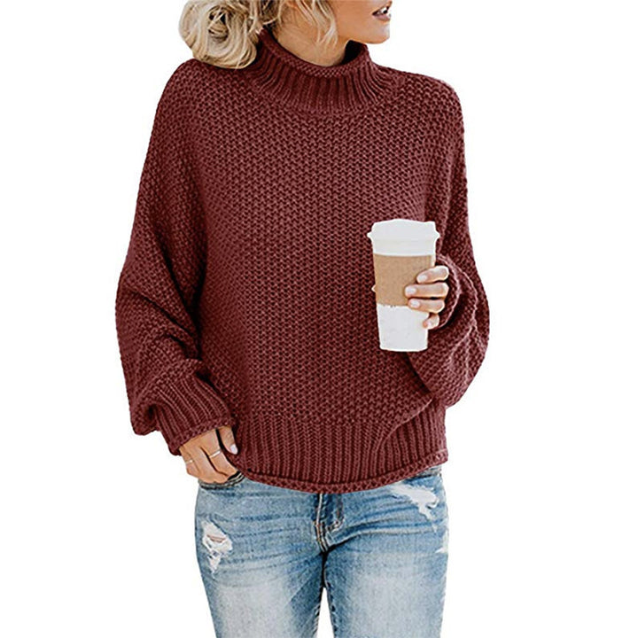 Damen nan grobstrick Rollkragenpullover mit Oversize-Schnitt und Blockstreifen-Optik Echo Archiv