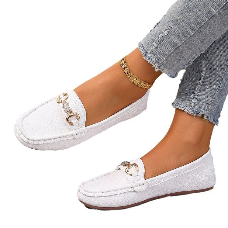Damen elegante Mokassin-Slipper mit Zierkettchen und gepolstertem Komfortfußbett Echo Archiv