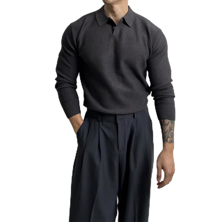 Herren Elegant Strukturierter Langarm-Pullover Echo Archiv