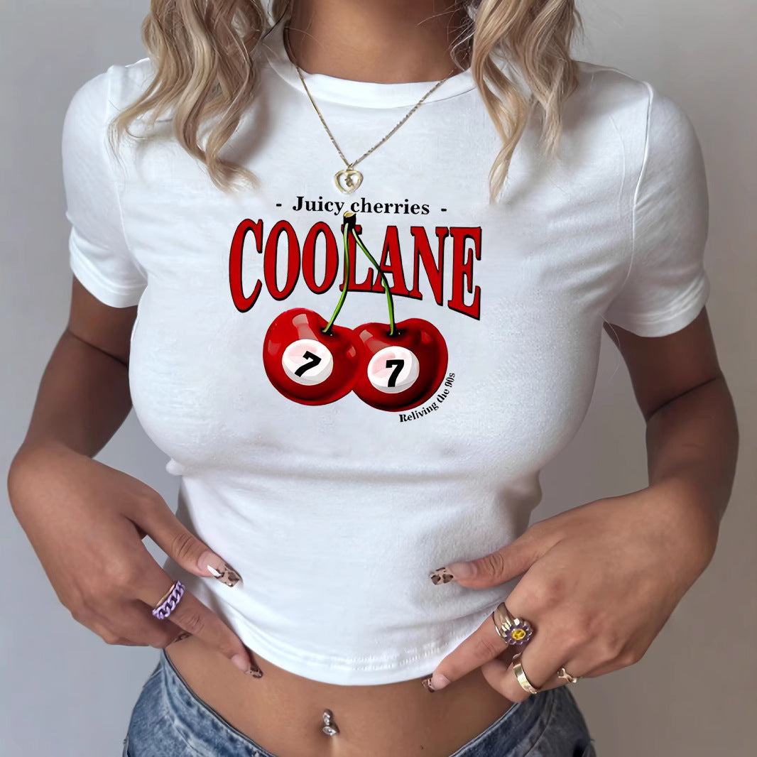 Damen T-Shirt mit kreativem Schlüsselherz-Motiv und modernem Print Echo Archiv