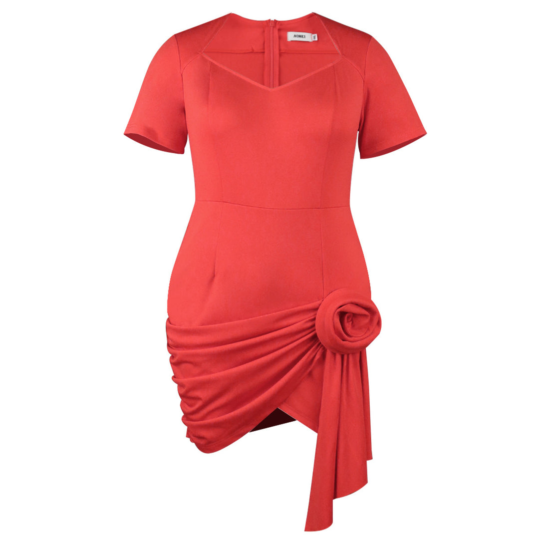 Damen figurbetontes Kleid mit asymmetrischem Drapierungsdetail Echo Archiv